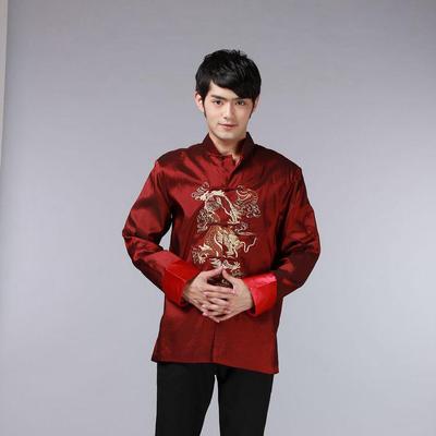 Giacca Tang da Uomo Ricamata con Drago - Stile Hanfu Primavera/Autunno