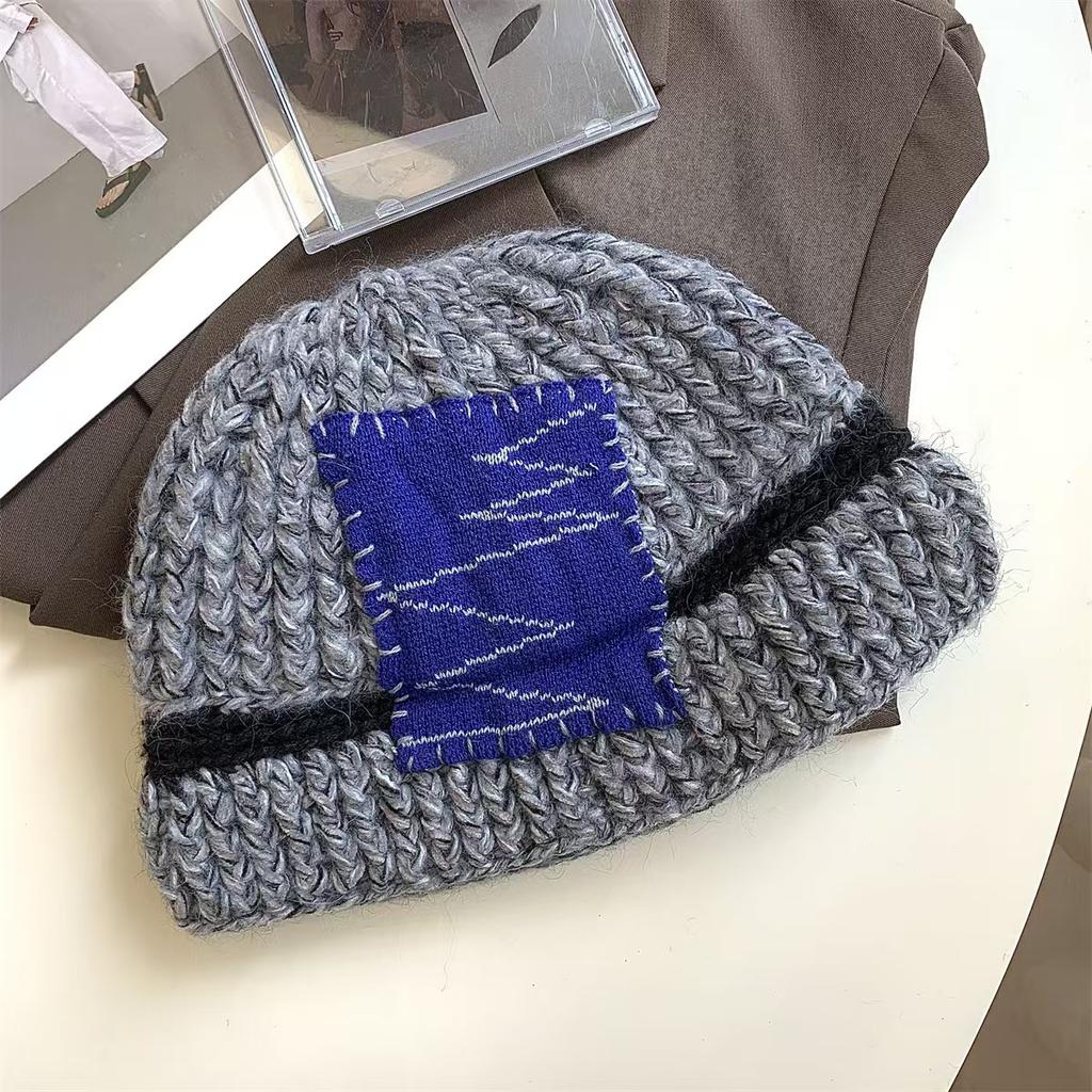 Handmade Warm Fisherman's Hat for Women, A Rare and Versatile Bucket Hat for Autumn and Winter, A Multi-color Thick Woolen Knitted Hat
