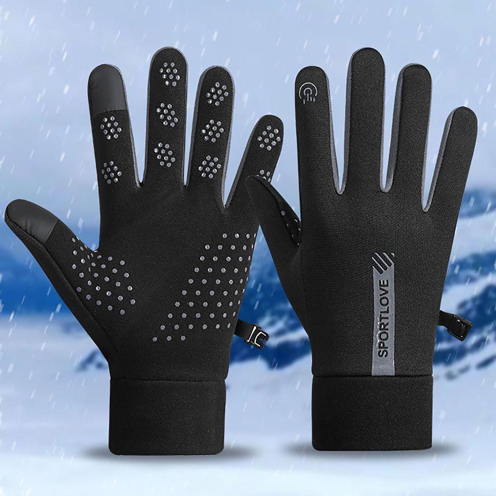 Cold Resistance Winter Gloves Thermal Fleece Ski Gloves Convenient Driving Mittens  for Woman Man