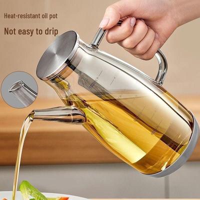 Eagle Mouth Heat-Resistant Leak-Proof Glass Oil Bottle for Kitchen