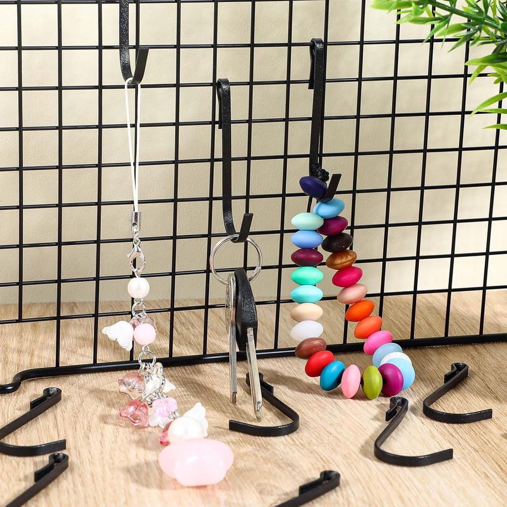 20 Pcs Shelf Hooks Grid Wall Hooks for Wire Shelving Accessories Stainless Steel J Hook for Hanging Sink Hanger for Kitchen Bedroom Office, Wire Hook