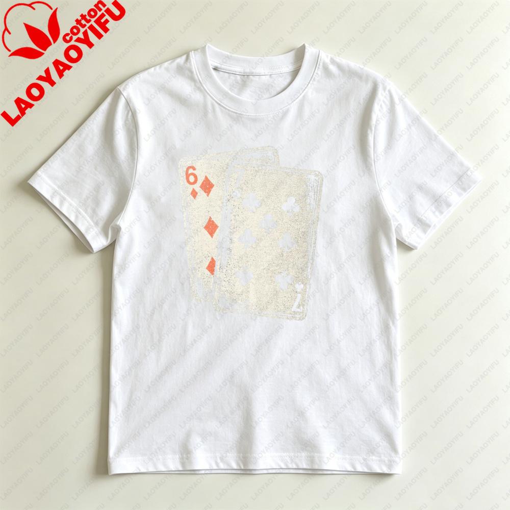 Playing Cards Design Unisex Tshirt Casual Summer Short Sleeve Cotton Fashion Harajuku Aesthetic Top For Gift