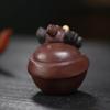 Chinese Yixing Purple Clay Tea Pet Good Luck Handmade Tea Figurine Ornaments Sculpture Crafts Desktop Decors Tea Set Decoration