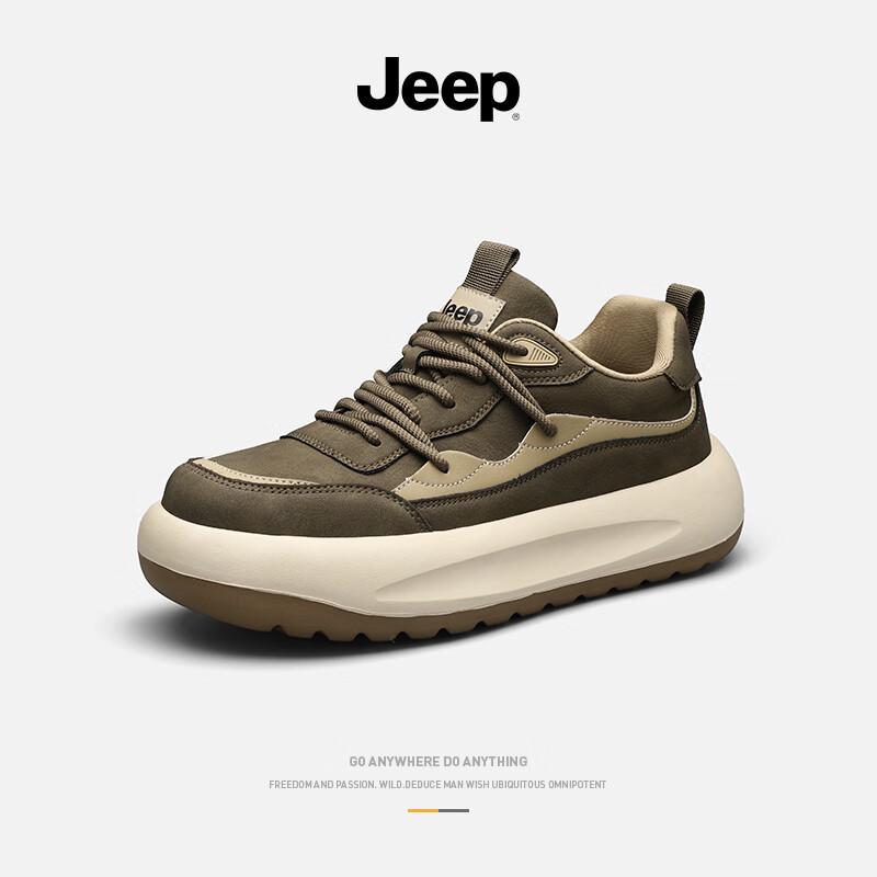 Jeep Men s Low-Top Retro Casual Leather Shoes 40