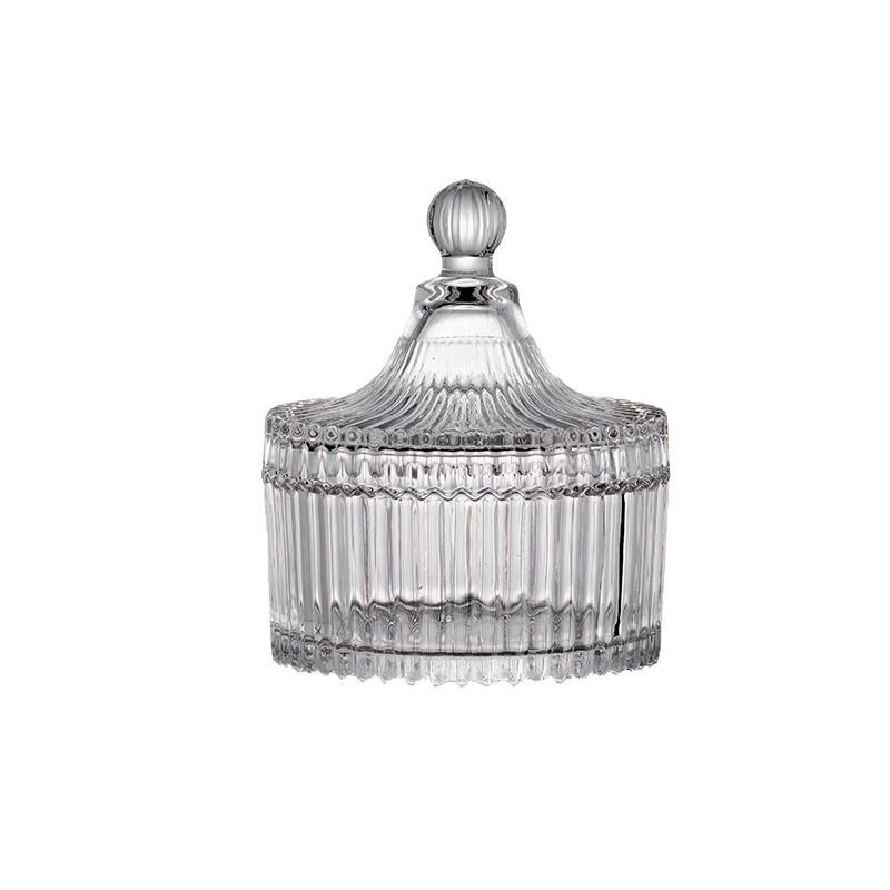 Clear Glass Yurt Candy and Candle Jar with Lid - Ideal for Weddings and Storage