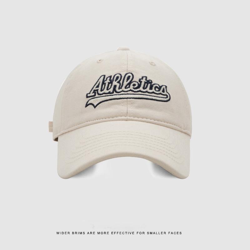 Big head circumference cap female retro couple soft top baseball cap wide brim showing face small sun protection visor male