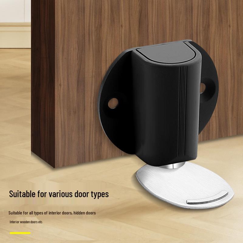 Adjustable Magnetic Doorstop: No-Drill, Floor-Mounted Anti-Collision Bumper for Bathroom Doors
