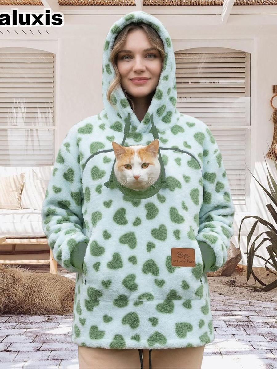 Fleece kapuces džemperis ar pievilkšanas aukliņu