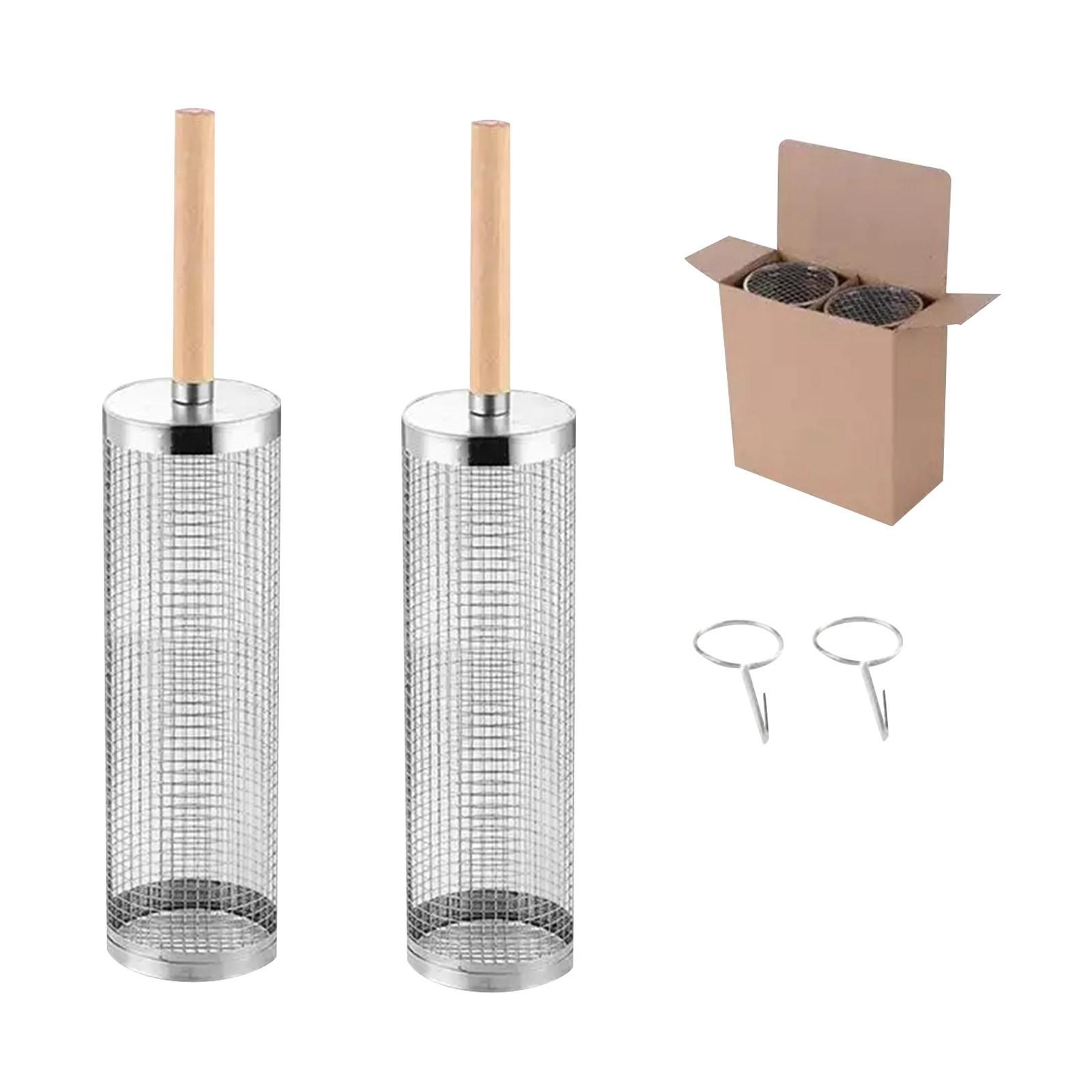 

Роликовая клетка для барбекю, корзина для гриля для барбекю на открытом воздухе, клетка для барбекю из нержавеющей стали 304 One Size серебряный