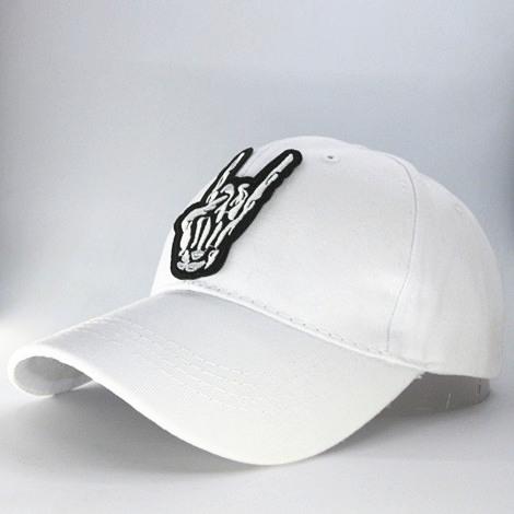 LDSLYJR Skull Gesture Embroidery Cotton Baseball Cap Hip-hop Cap Adjustable Snapback Hats for Men and Women 67