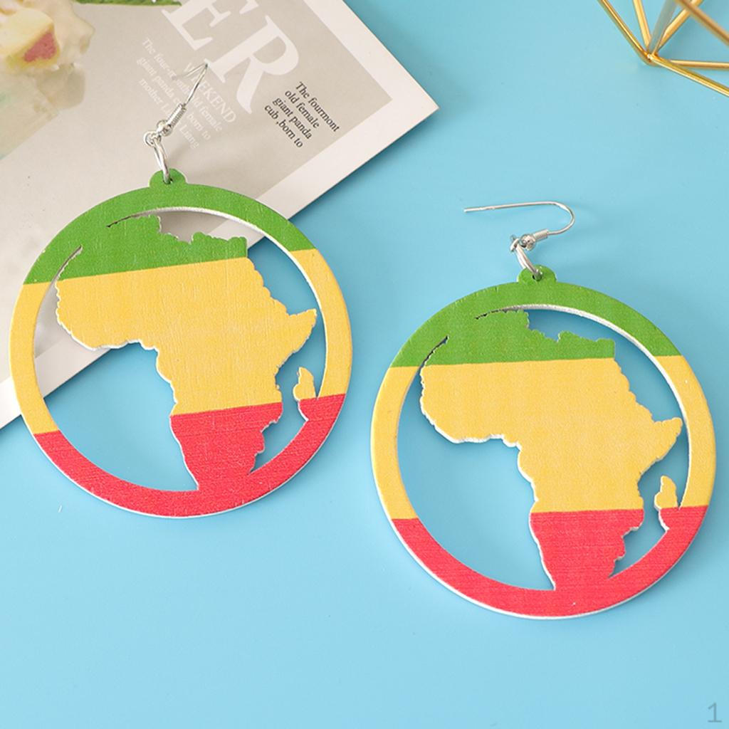 Африка Деревянные Круглые Серьги Ювелирные изделия