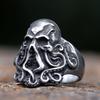 New Christmas Charm Halloween Octopus Skull Punk Stainless Steel Seaman Rings Men Anel Puck Jewelry Halloween Gift
