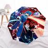 1pc Mega Man Automatic Folding Umbrella, 8 Bone Iron Frame, Portable Design for Outdoor Use, Ideal Gift for Fans and Travelers.Y104