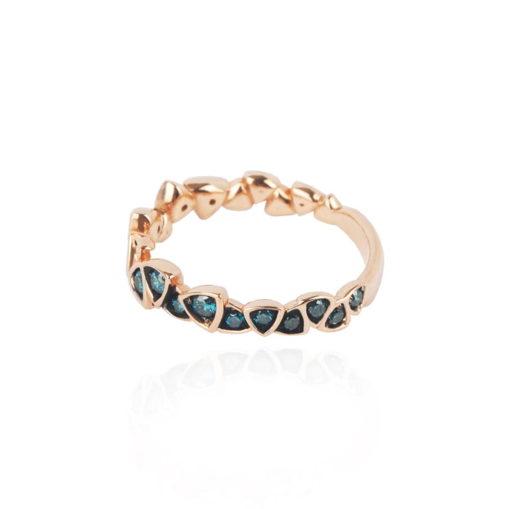 Mezmic White Magic Half Blue Cognac Diamond Ring