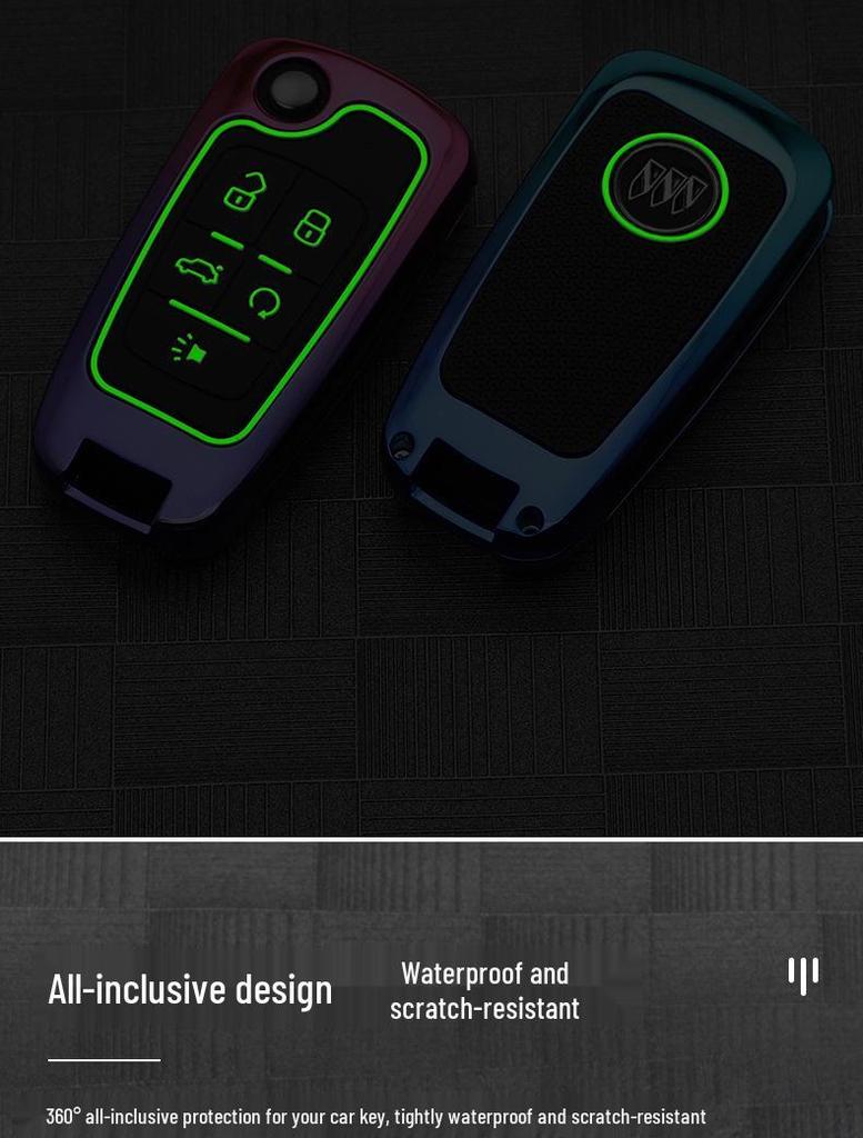 Gradient Key Case for Buick: Fits Verano, LaCrosse, Encore, Regal, Yinglang - Folding Design with Buckle