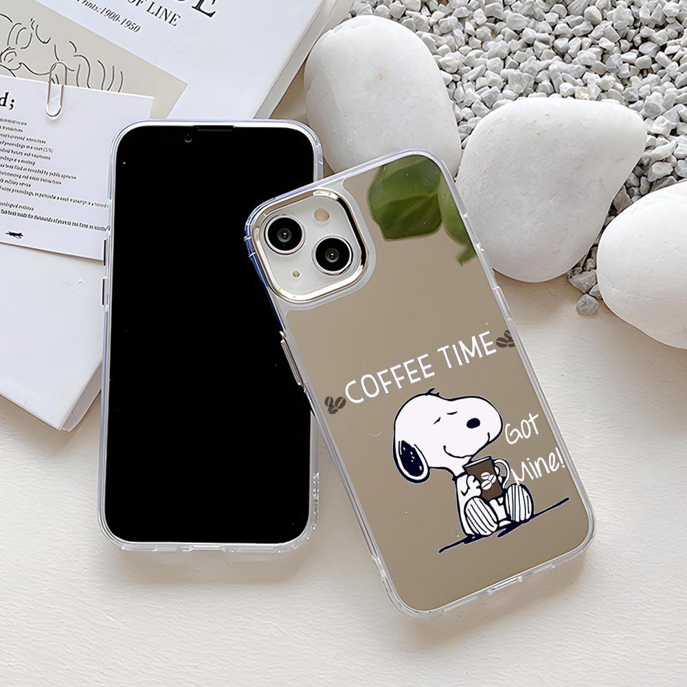 Cute cartoon snoopy iphone17 fun jade cinnamon dog 15promax mirror shell apple 16 makeup mirror
