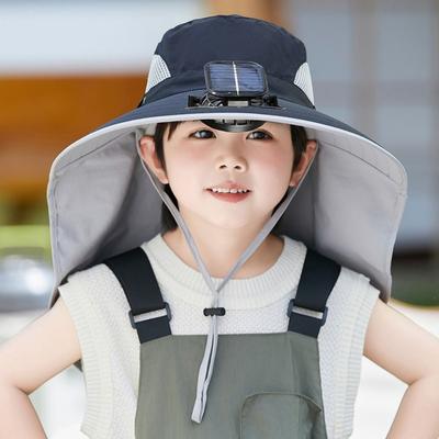 USB Charging Children's Solar Fan Hat Adjustable Sunshade Fan Cap Personal Summer Cooling Hat  Boys