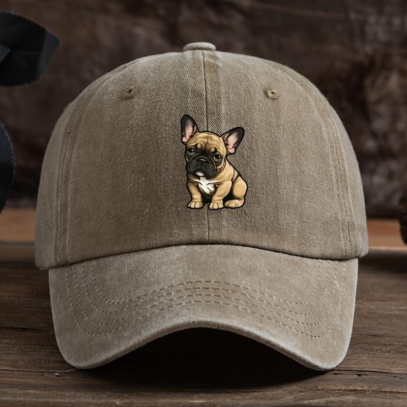 Adjustable Sunscreen Baseball Hat with Fighting Dog Pattern for Men and Women Outdoor Fashion Design Durable Headpiece