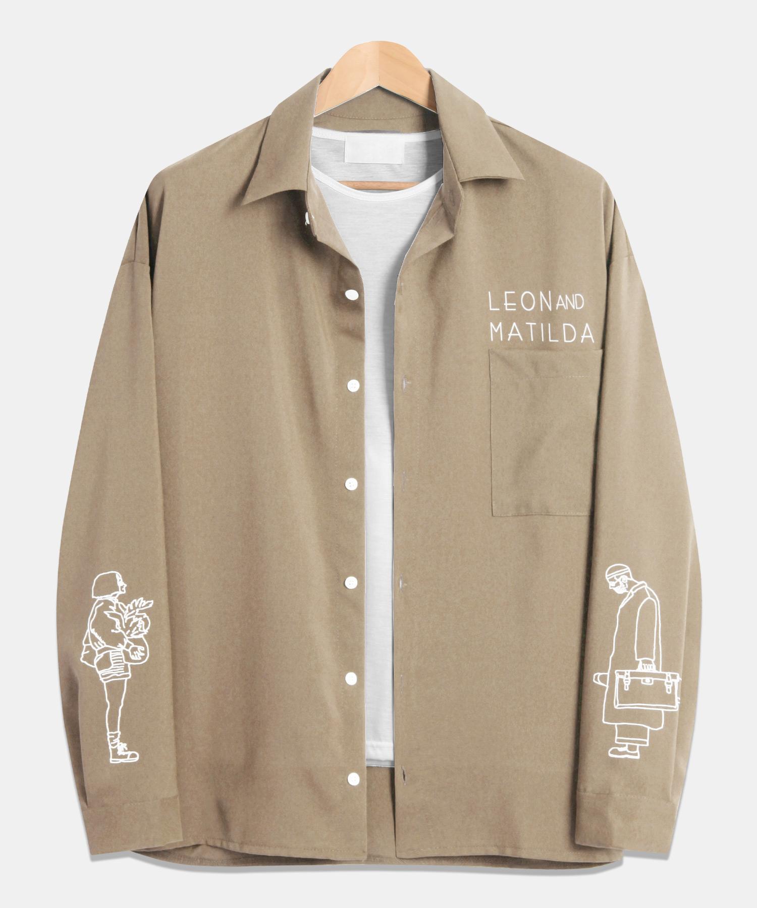 Top Boy Leon Matilda Print Loose Fit Shirt Beige Beige/Beige