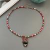 Christmas Necklaces for Women Girls Handmade Rice Beads X'mas Tree Santa Claus Snowman Gift Necklace Pendant New Year Jewelry