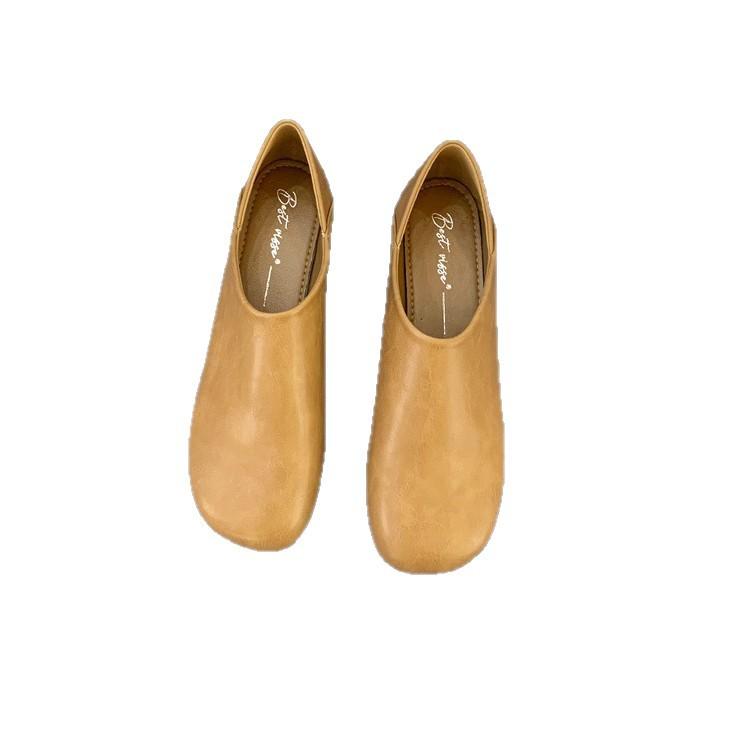 2025 new business casual retro versatile leather shoes couple comfortable casual shoes one pedal lazy shoes