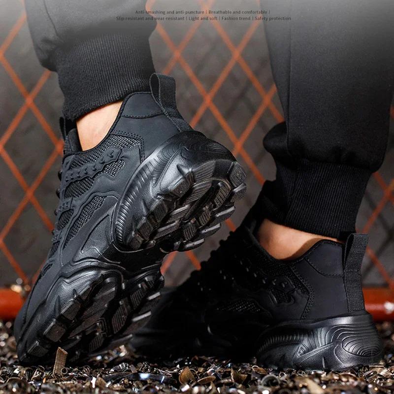 Latest White Safety Shoes Sneakers Men Steel Toe Cap Work Boots Anti-smash Anti-puncture Lightweight Protective Footwear