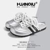 Global Summer New Outer Wear Half-pack Slippers Women's KMXFX80251 Shoes Silver German Training Shoes Casual Flat Shoes Women