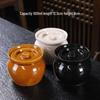 Ceramic Double Boiler Stew Pot 500ml - High-Temp Resistant for Home Cooking