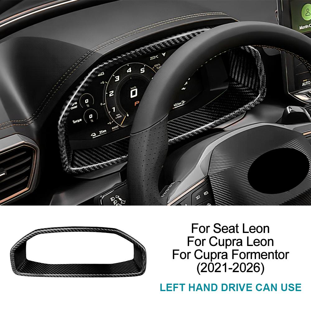 Real Dry Hard Carbon Fiber Speedometer Trim For Cupra Formentor/Cupra Leon/Seat Leon 2021 2022 2023 2024 2025 2026 Car Panel
