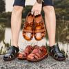 High Quality Genuine Leather Men Sandals Breathable Outdoor Beach Men Roman Sandals Casual Men's Shoes2024