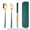 3pc Portable Tableware Set Spoon Fork Chopsticks Cutlery Kit for Students Outdoor Travel Outdoor Gear