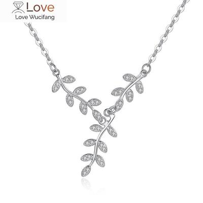 925 Sterling Silver Leaves Necklaces & Pendants for Women Fashion Lady Festival Gift Sterling-silver-jewelry