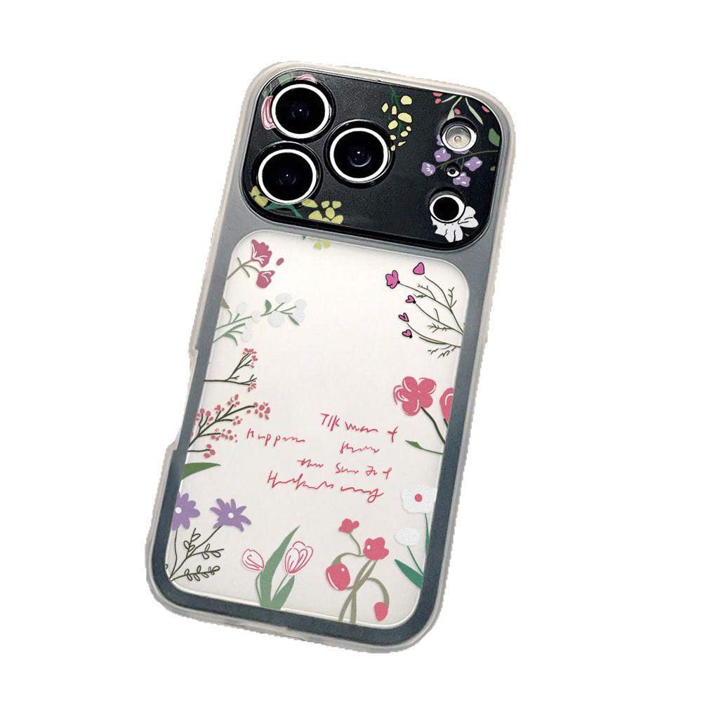 Creative floral frame, suitable for iPhone17promax two-in-one mobile phone case, Apple 16 niche 15 generation