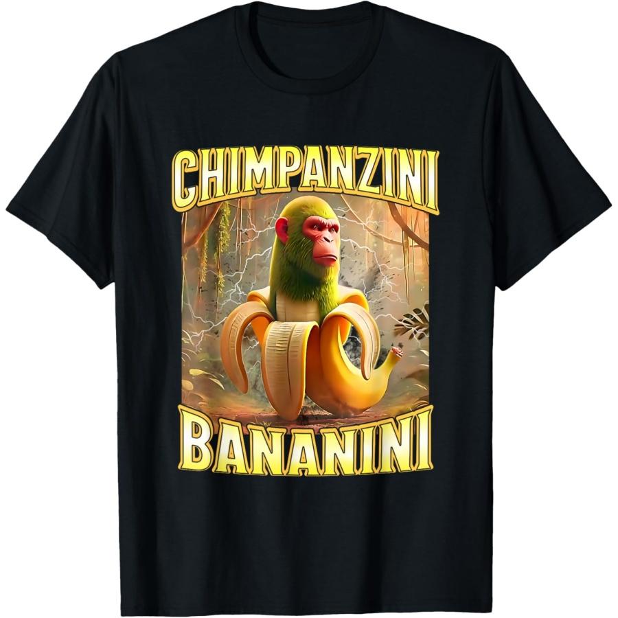 

Chimpanzini Bananini Banana Monkey Meme - Italian Brainrot T-Shirt XXXXXL чёрный