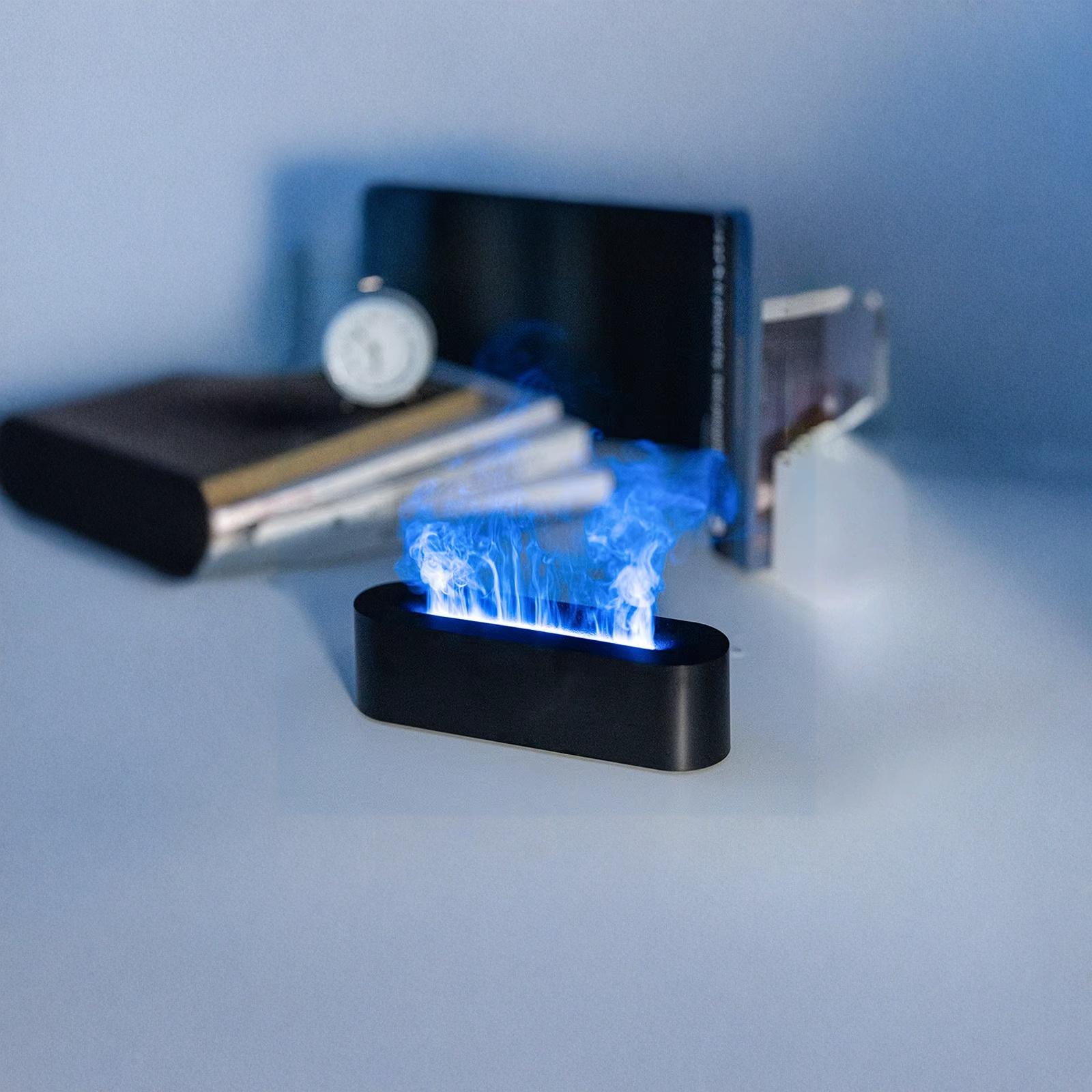 3D Flame Fireplace Aroma Diffuser 7 Color Light Humidifier for Home one size чёрный