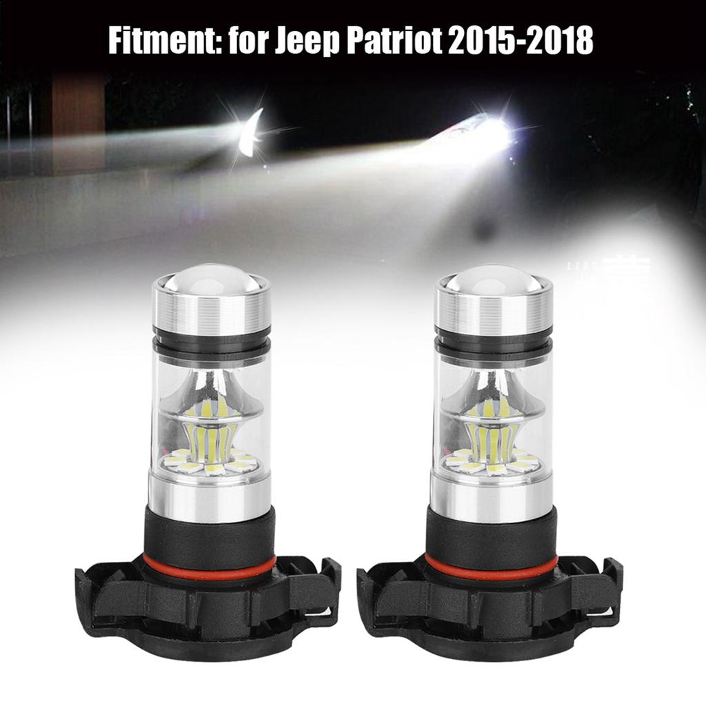 LED Fog Light Bulbs 12-24V 100W 6000K White Car Bright for 2015-2018