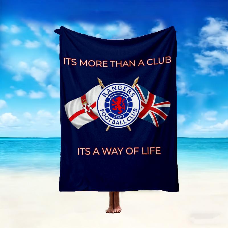 [1 pièce Couverture Rangers FC] Couverture Toutes Saisons - Couverture Douillette pour Canapé Fauteuil Décoration Intérieure, Couverture sieste Imprimée Numériquement