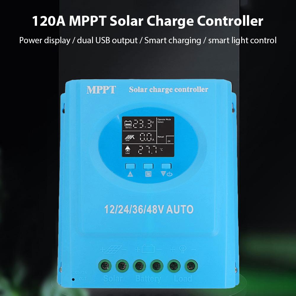 150A MPPT Solar Charge Controller 12V 24V 36V 48V Automatic Adaptation Charge Controller with Blacklight LCD Display