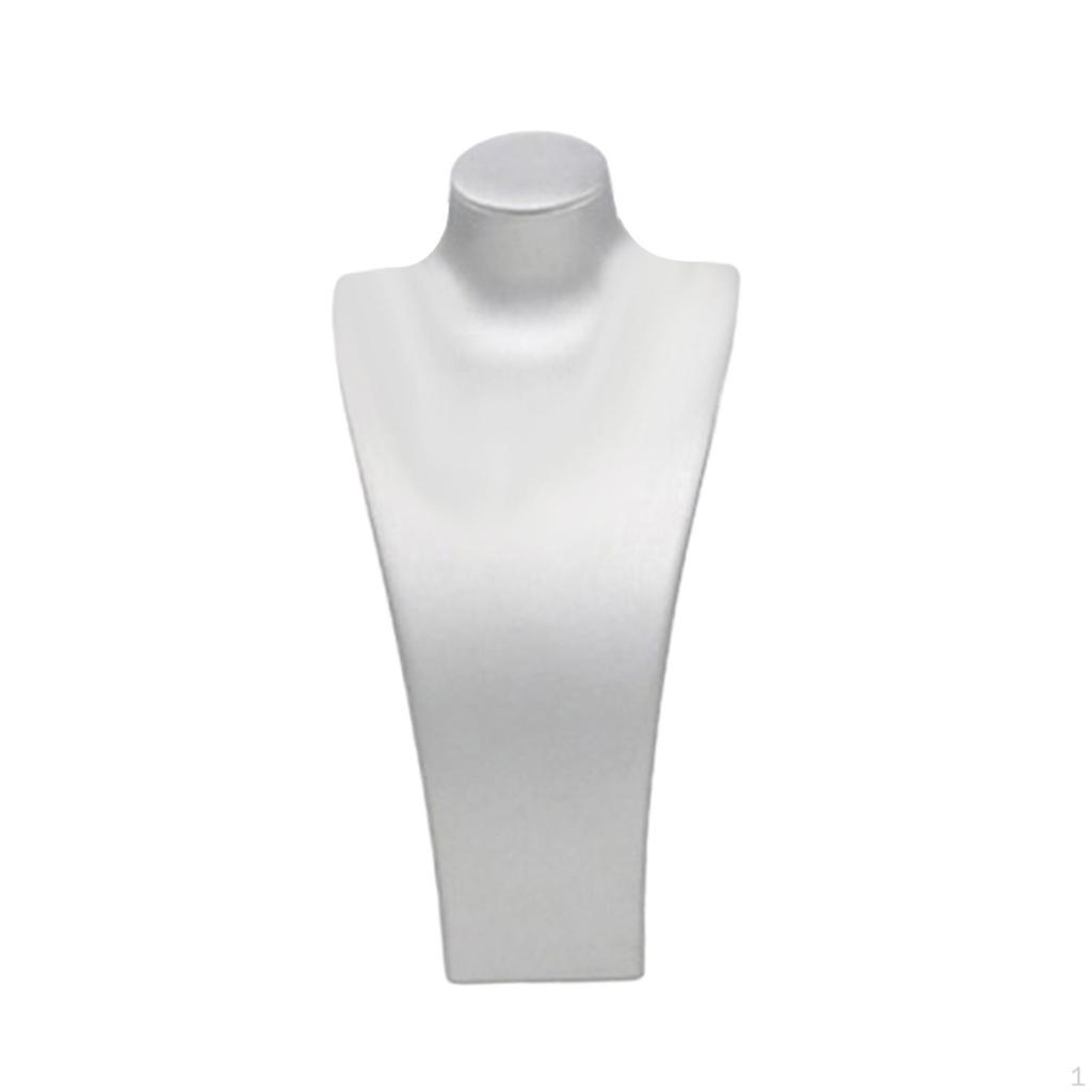 Elegant Necklace Stand, PU Leather Jewelry Display Retro Mannequin Bust, Tabletop Storage