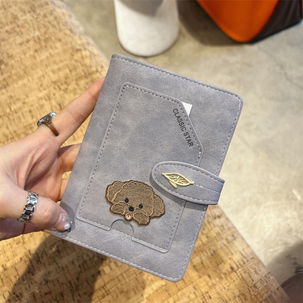 

Cartoon Animals Design RFID Passport Cover Waterproof Material Embroidered Dogs PU Leather Passport Holder ID Bank Cards Holder