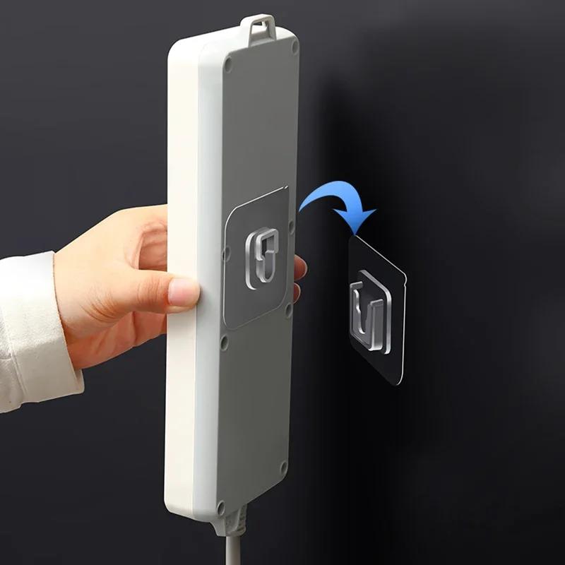 10/20pcs Wall Adhesive Hooks Transparent Wire Shelf Rack Hook Waterproof Adhesive Stickers Holder Hanging Hooks Organizer