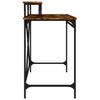 Desk Smoked Oak 100x50x90 cm Wood Based Material and Iron