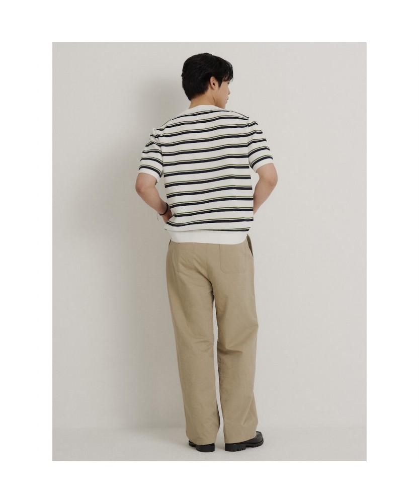 Binpolmen Striped Round Knit Ivory