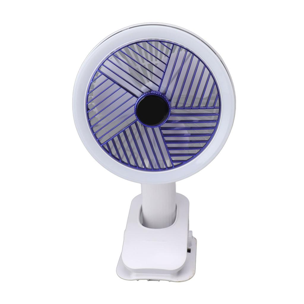 Clip On Fan with LED Light Foldable Handheld Fan with Strong Clamp Battery Operated Rechargeable Desk Fan for Bed