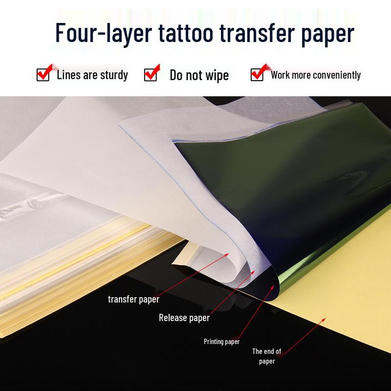 A4 Tattoo Transfer Paper & Cream - 4-Sheet Heat Transfer & Tracing Paper Set for Tattoo Equipment