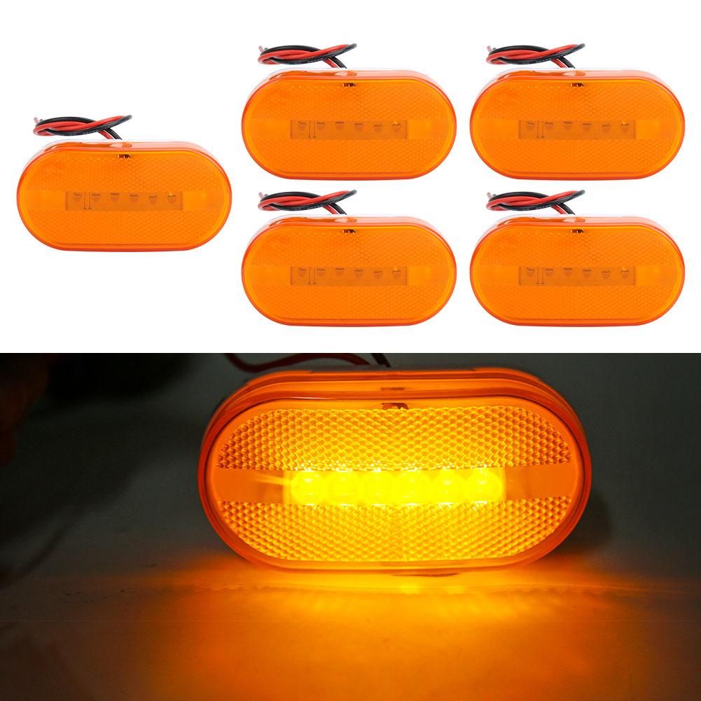 5pcs 6LED 12V Side Marker Indicators Lights for Truck Trailer Practical Accessory