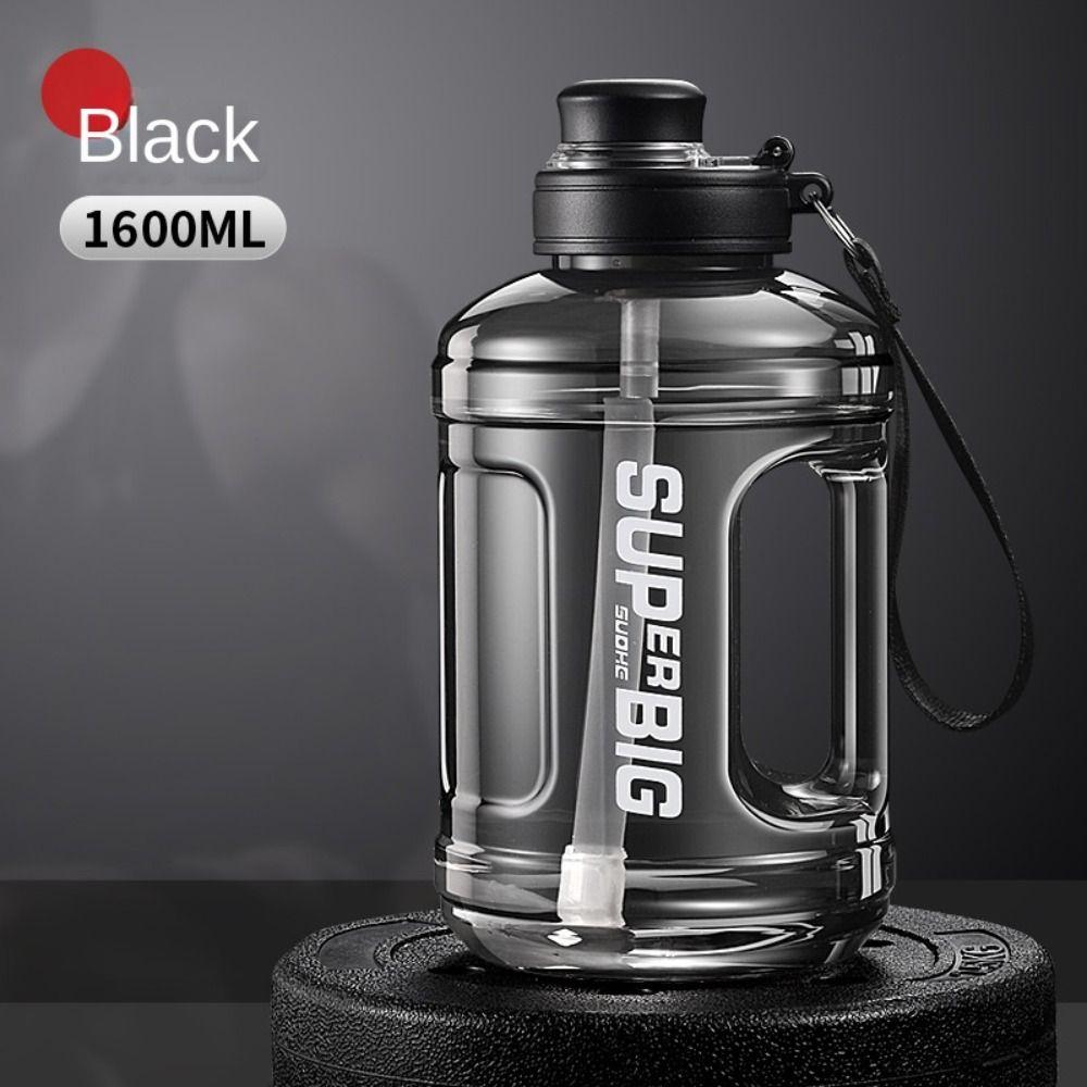 

1.6L/2.6L Sports Water Bottle Large Capacity Gym Cycling Cup Men Water Kettle Hiking 1600ml чёрный