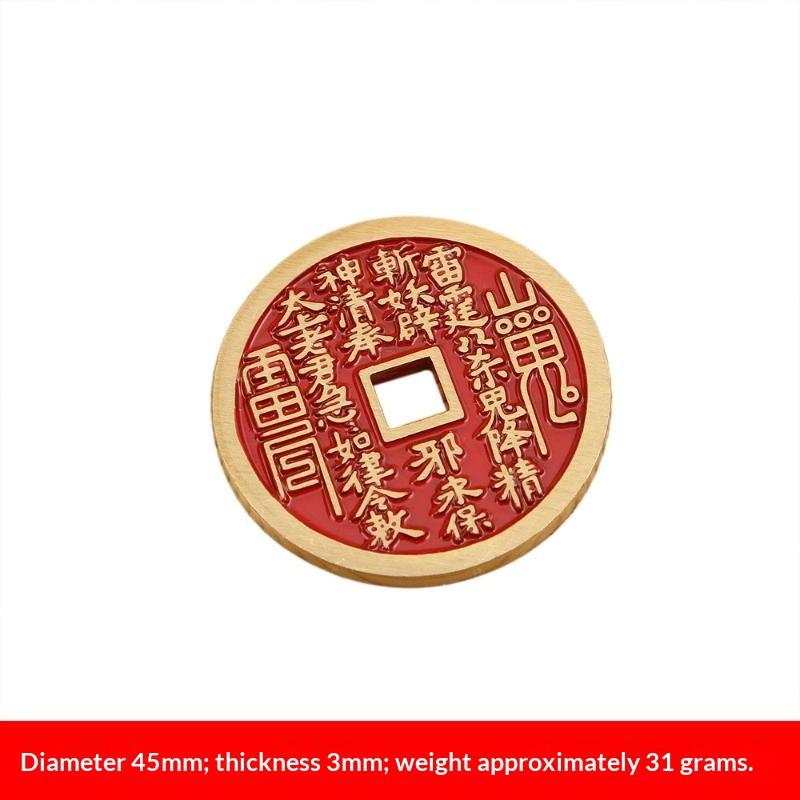 Solid Brass Chinese Feng Shui Lucky Coins With Engraved Patterns For Home Decor Collection Gifting