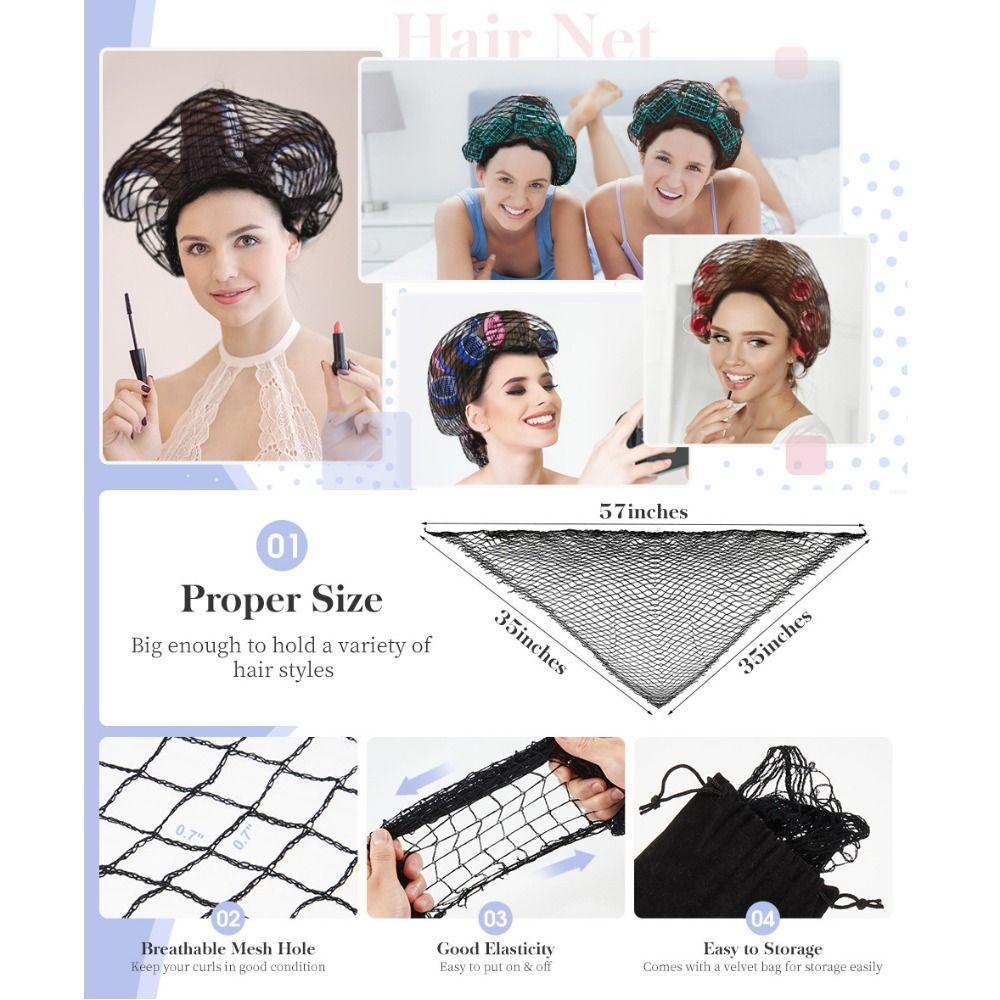 Multipurpose Rollers Hairnet Breathable Mesh Sleeping Triangle Hairnet Crochet Hair Net  Lady