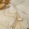 Irregular White Shell Heart Titanium Steel Clavicle Necklace - Colorfast, Unique Niche Design, Fresh and Sweet High-End Style